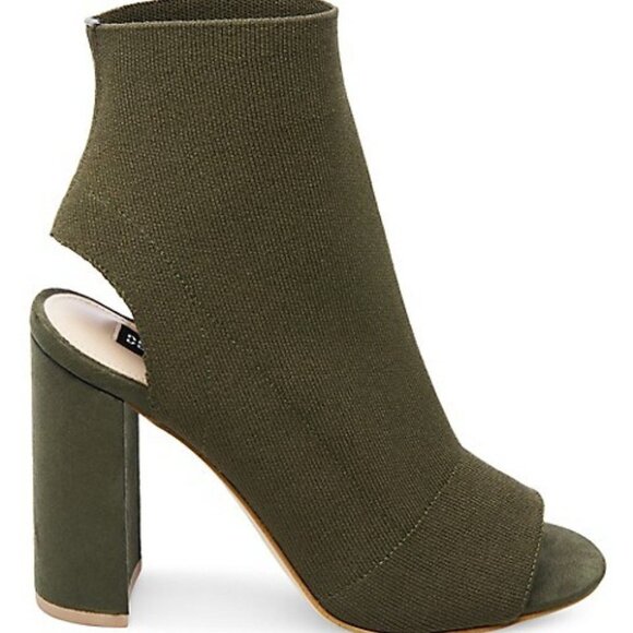 The Bay Design Lab Daria Knit Open Toe Booties Olive Green Size 10 - Picture 1 of 11